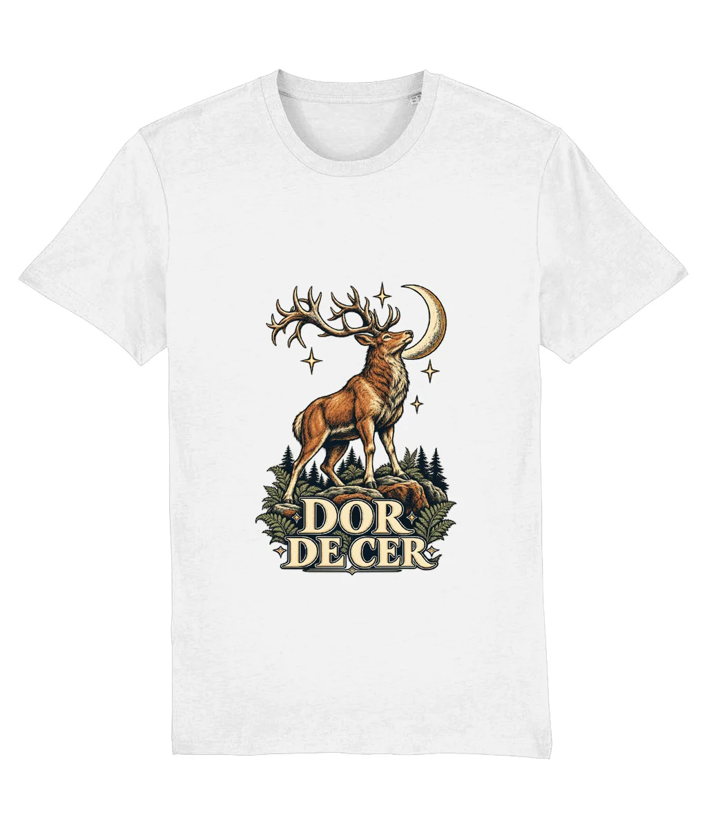 Tricou alb Dor de cer, cu imprimeu pe piept