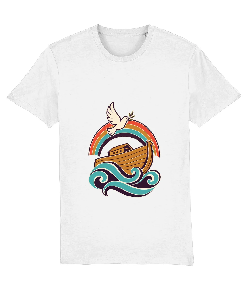 Tricou alb Legământul · Artă, cu imprimeu pe piept